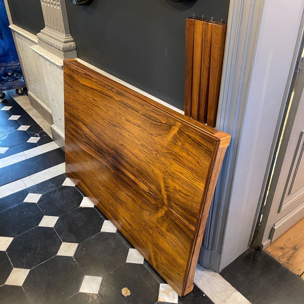 Large Rosewood Coffee/living Room Table, Scandinavian Design, Ca 1960-photo-7